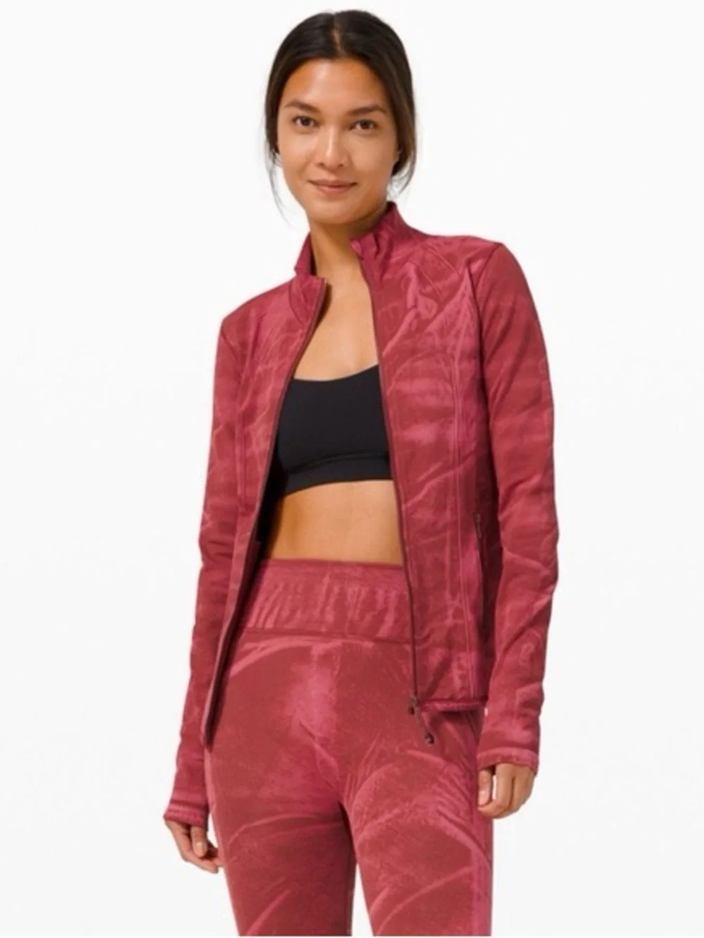Lululemon Ebb To Street define Jacket Size 8  Maroon Performance Zip Jacket